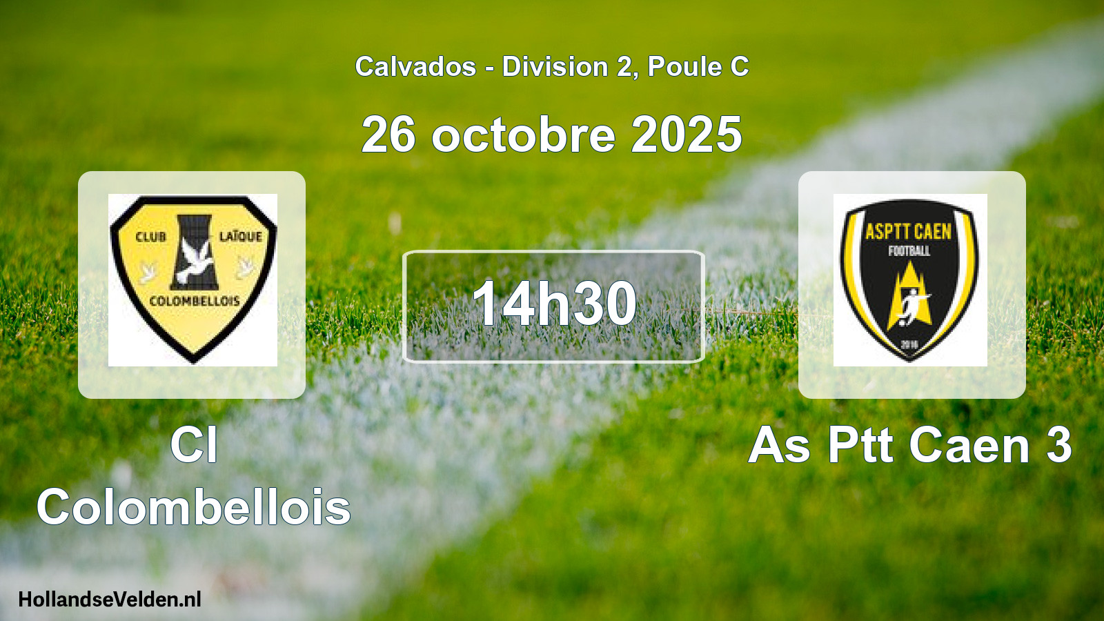 Geplande wedstrijd: Cl Colombellois - As Ptt Caen 3 (26 octobre 2025)