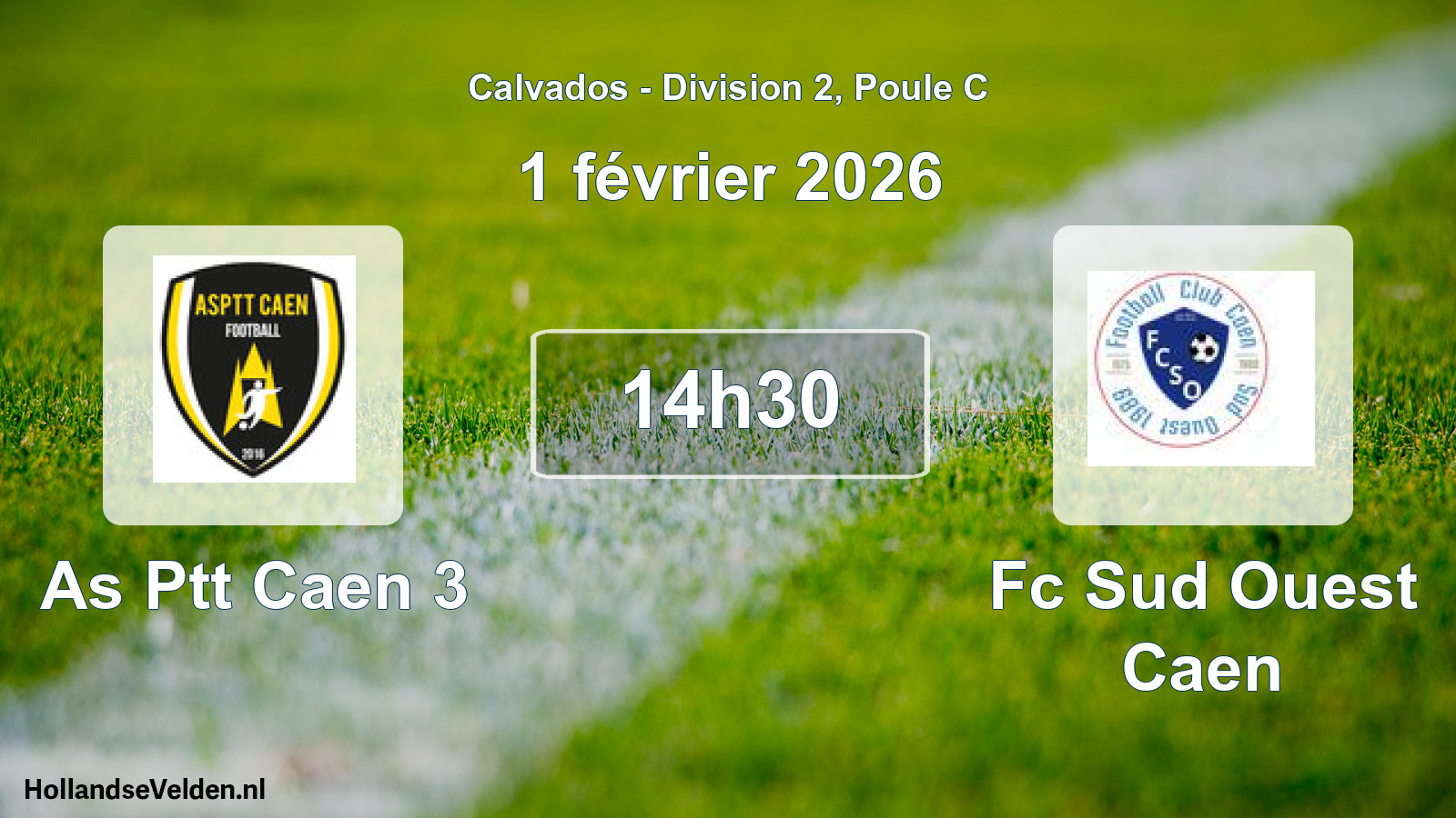 Scheduled Match: As Ptt Caen 3 - Fc Sud Ouest Caen (1 February 2026)