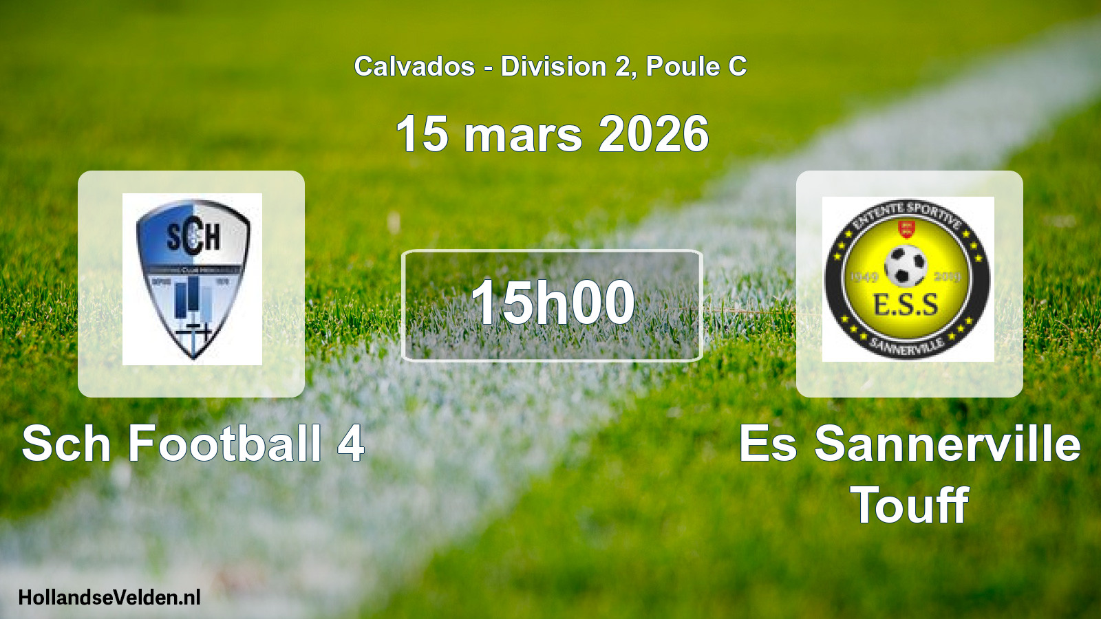 Geplande wedstrijd: Sch Football 4 - Es Sannerville Touff (15 maart 2026)