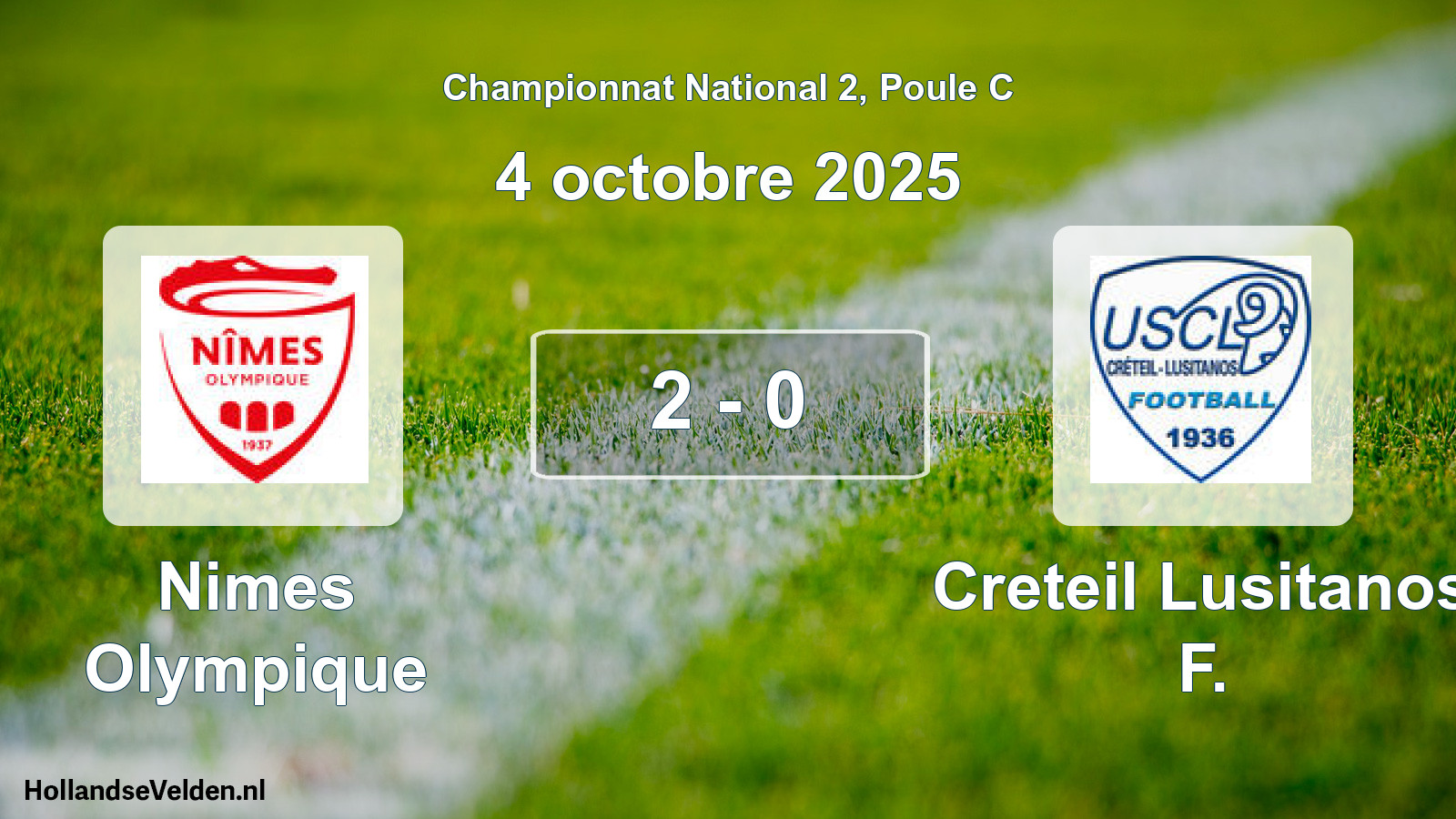 Total number of matches played: Nimes Olympique - Creteil Lusitanos F. 2 - 0 (4 October 2025)