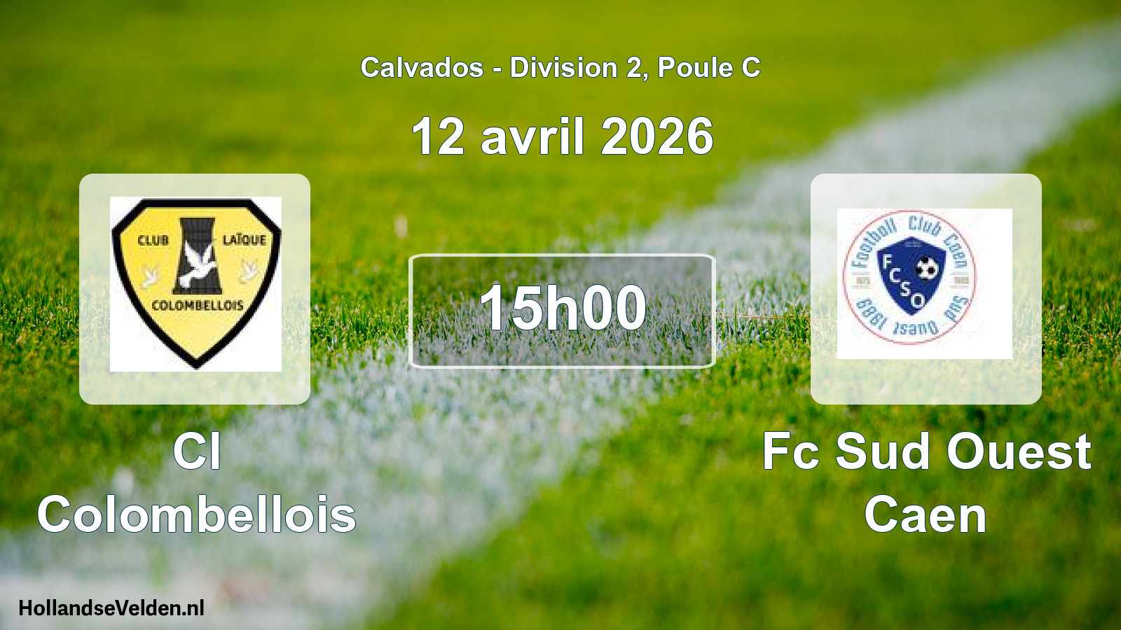Geplande wedstrijd: Cl Colombellois - Fc Sud Ouest Caen (12 avril 2026)