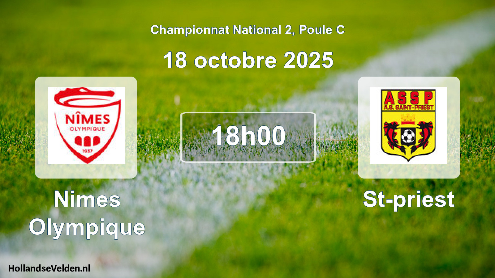 Geplande wedstrijd: Nimes Olympique - St-priest (18 octobre 2025)
