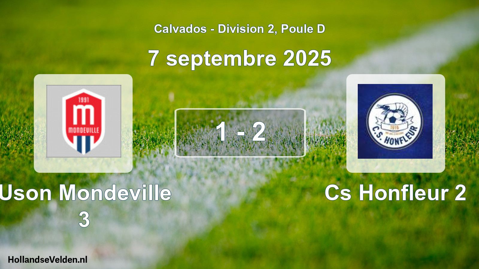 Gespeelde wedstrijd: Uson Mondeville 3 - Cs Honfleur 2 1 - 2 (7 septembre 2025)