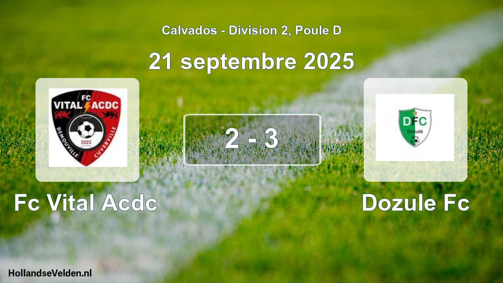 Gespeelde wedstrijd: Fc Vital Acdc - Dozule Fc 2 - 3 (21 septembre 2025)
