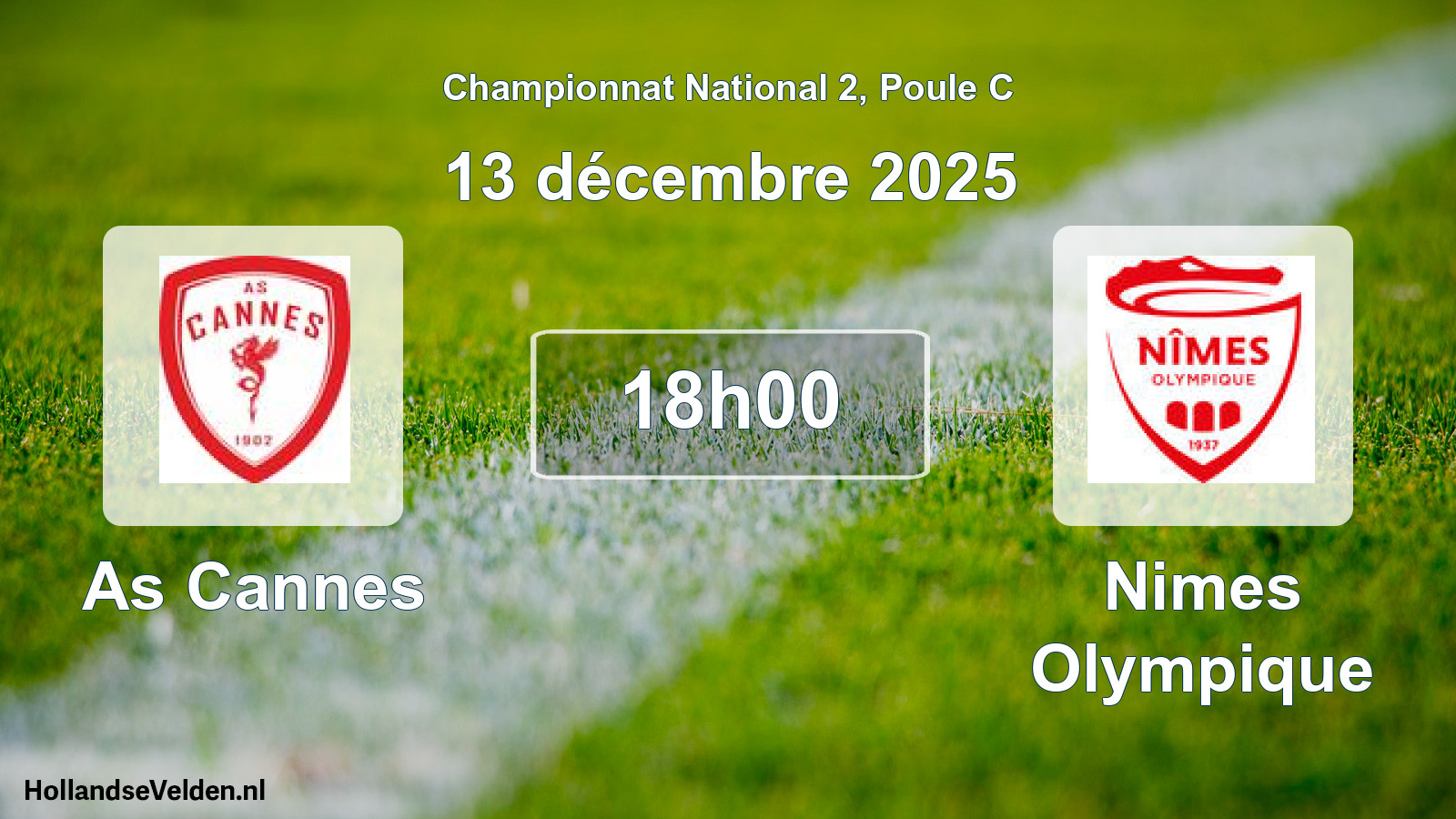Geplande wedstrijd: As Cannes - Nimes Olympique (13 december 2025)