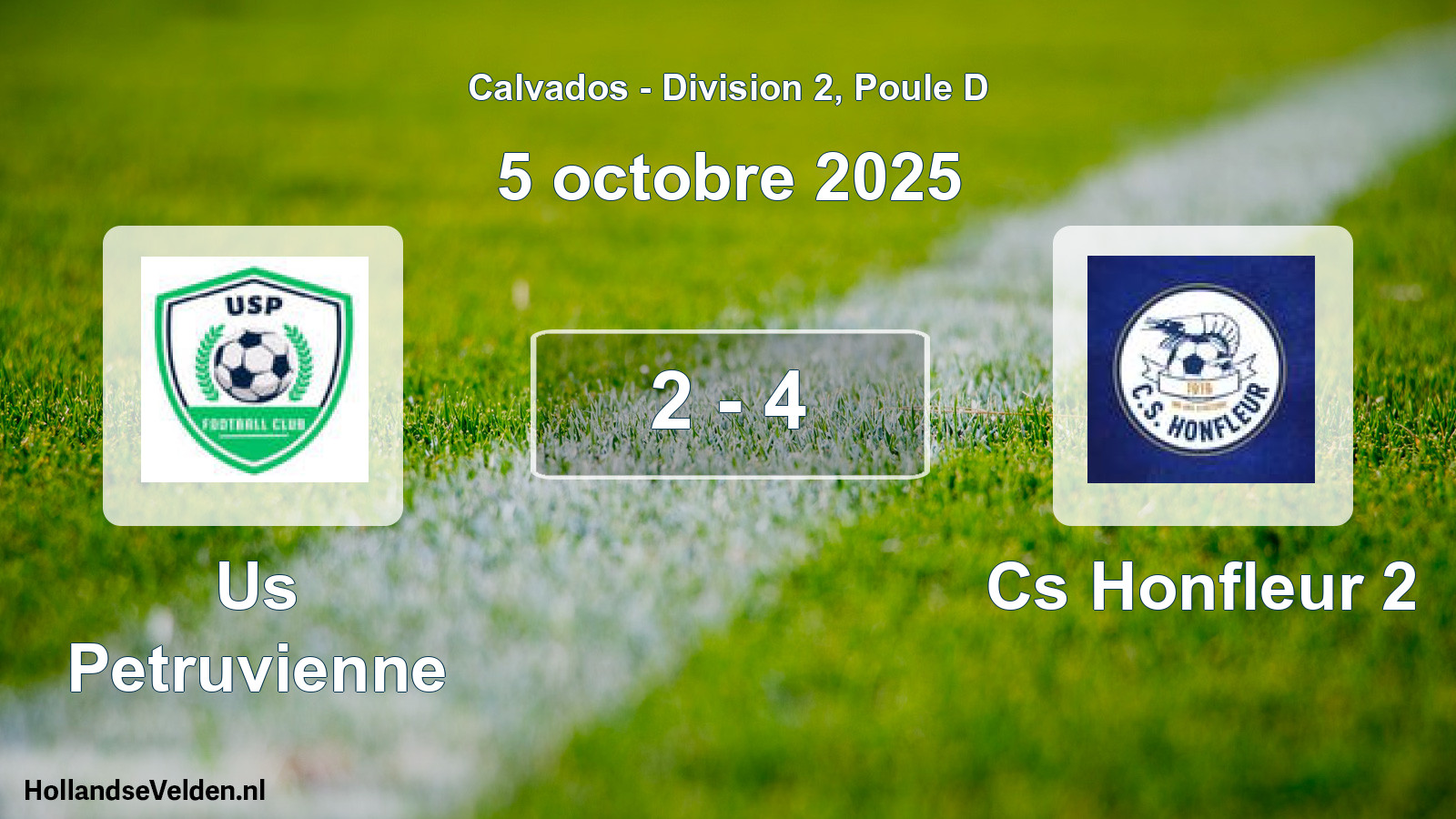 Total number of matches played: Us Petruvienne - Cs Honfleur 2 2 - 4 (5 October 2025)