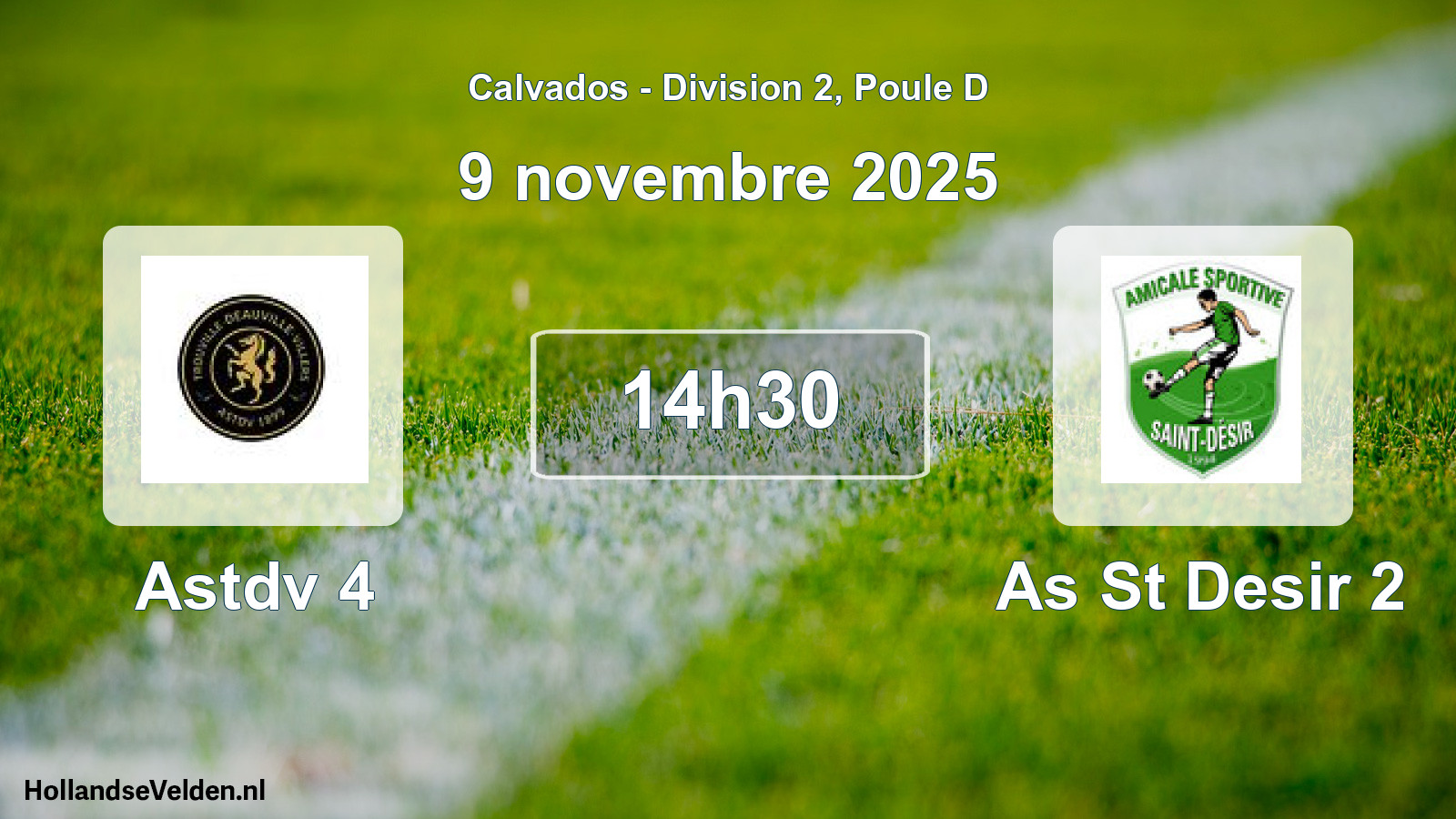 Geplande wedstrijd: Astdv 4 - As St Desir 2 (9 novembre 2025)
