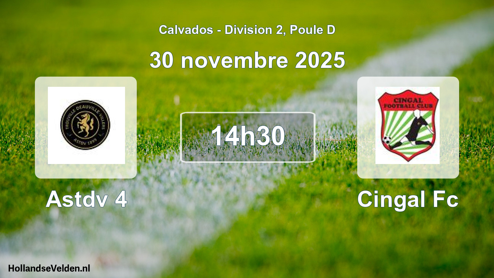 Geplande wedstrijd: Astdv 4 - Cingal Fc (30 novembre 2025)