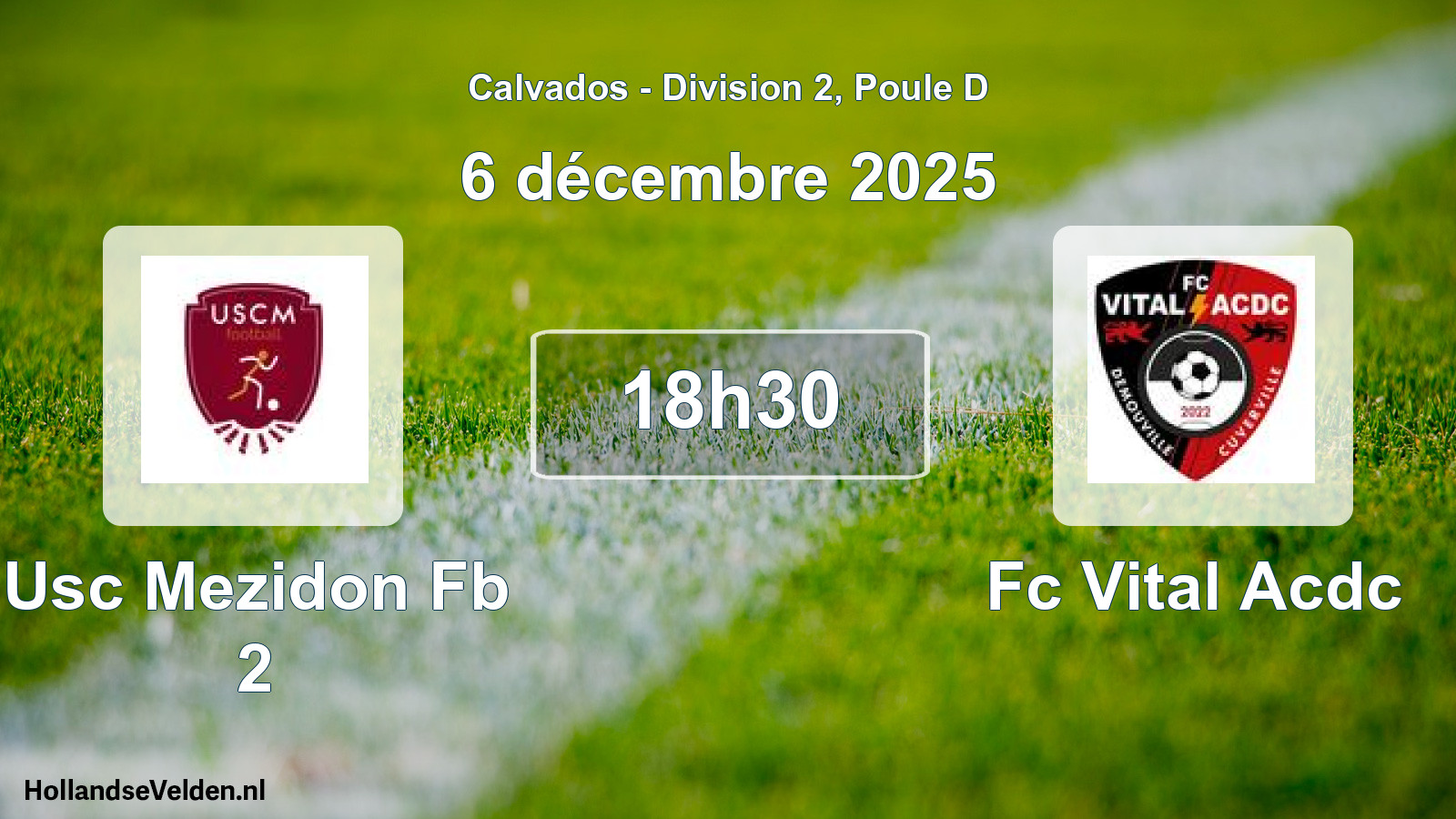 Geplande wedstrijd: Usc Mezidon Fb 2 - Fc Vital Acdc (6 décembre 2025)