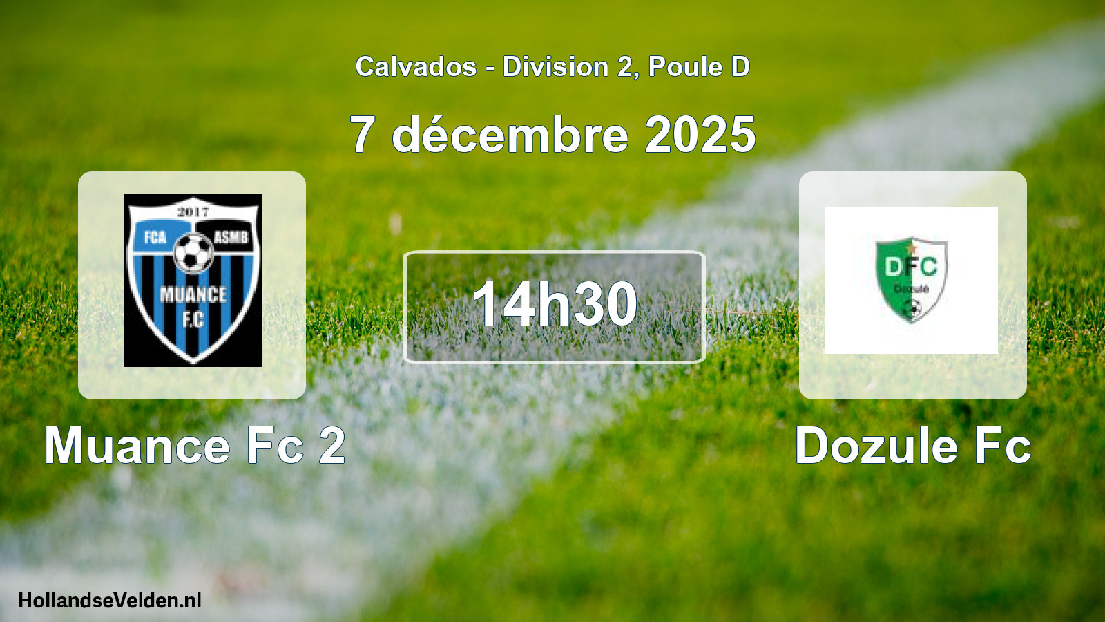 Geplande wedstrijd: Muance Fc 2 - Dozule Fc (7 décembre 2025)