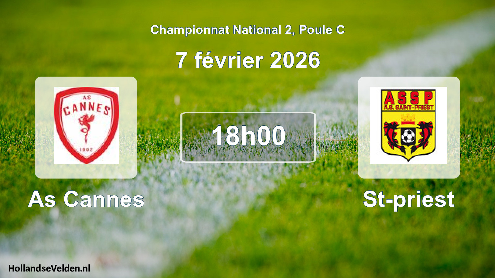 Geplande wedstrijd: As Cannes - St-priest (7 février 2026)