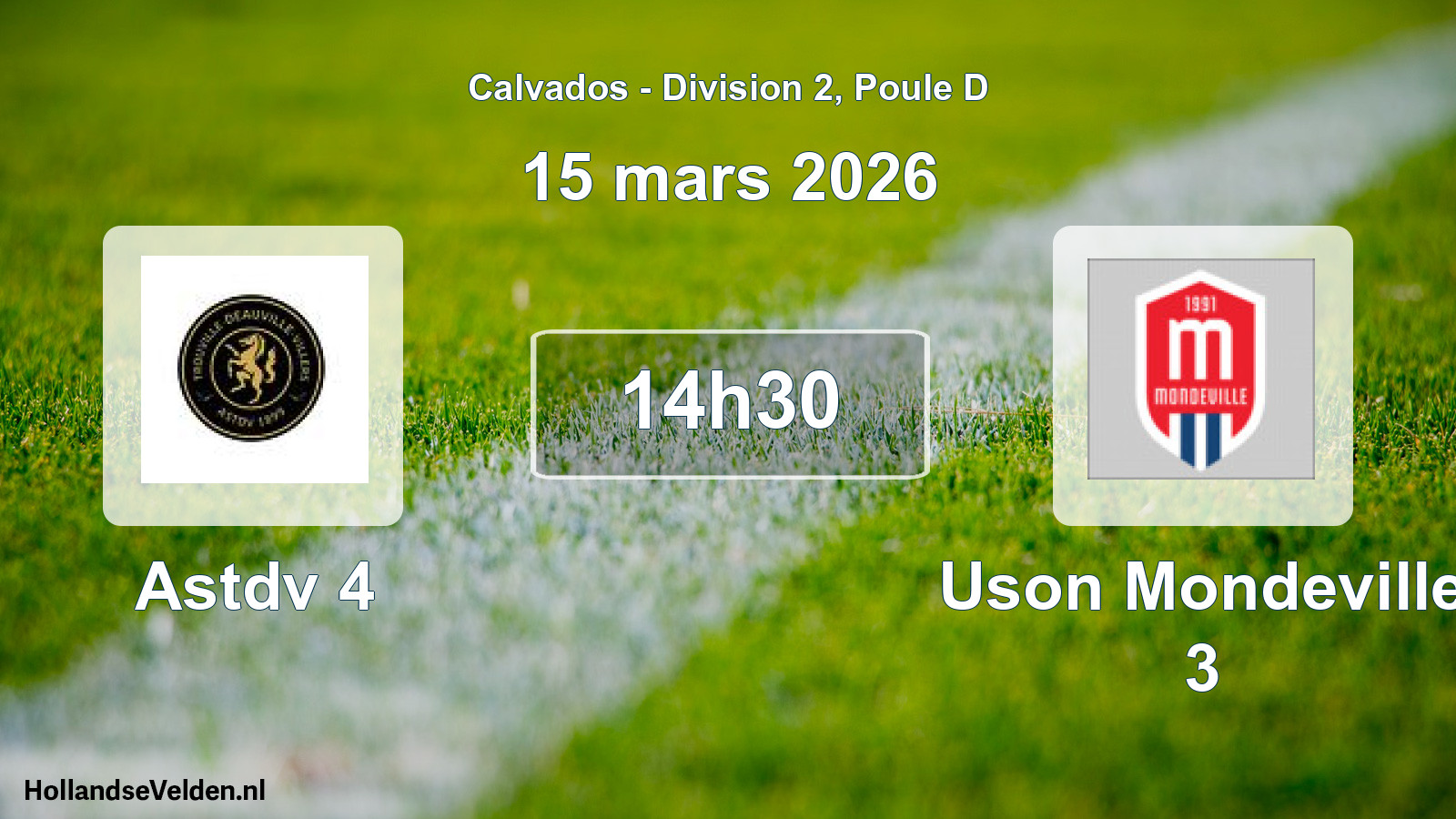 Scheduled Match: Astdv 4 - Uson Mondeville 3 (15 March 2026)