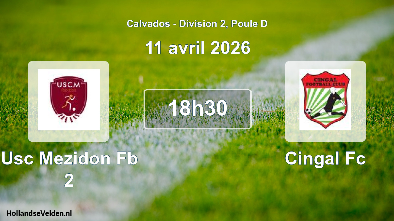 Geplande wedstrijd: Usc Mezidon Fb 2 - Cingal Fc (11 avril 2026)