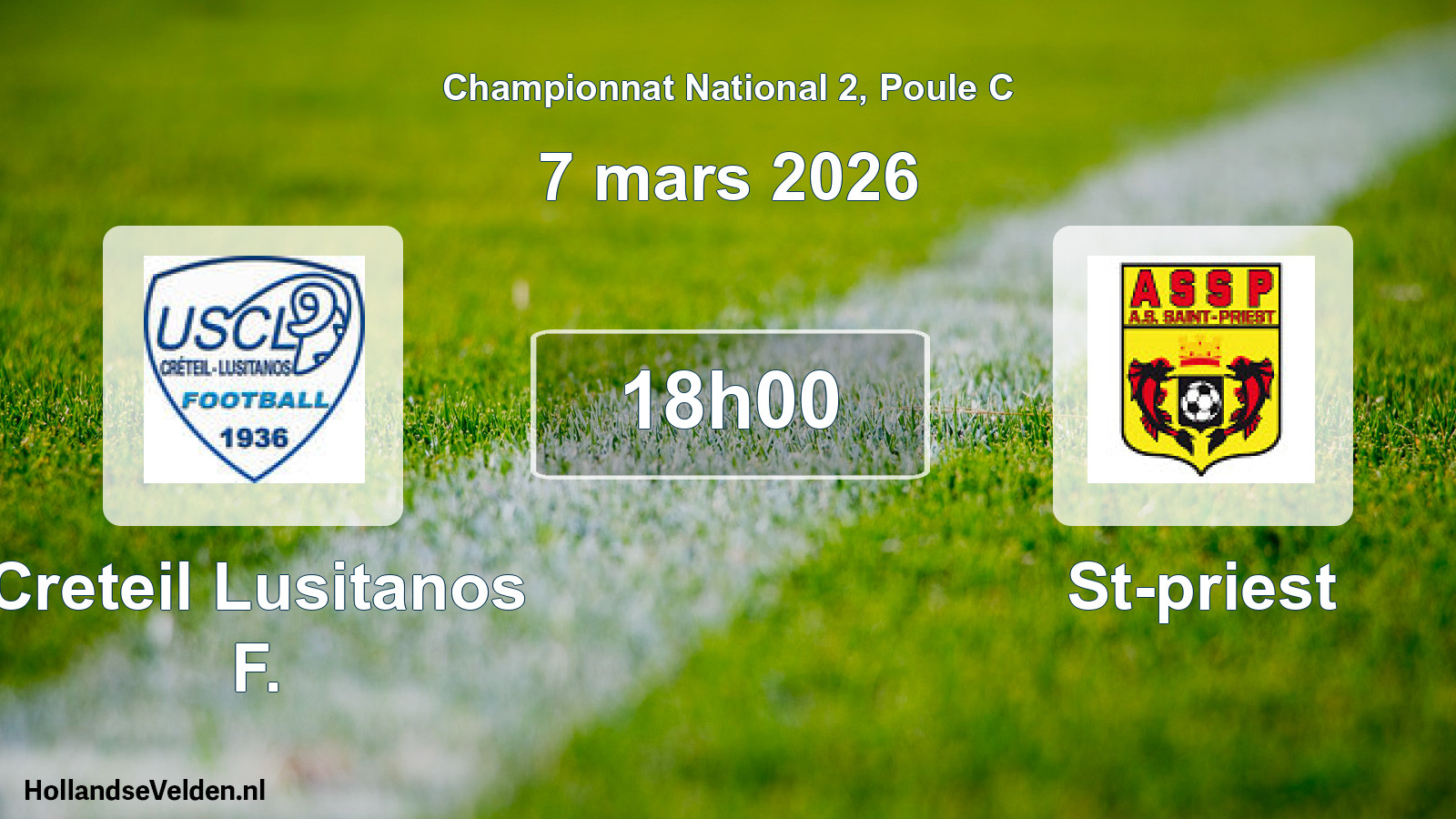 Geplande wedstrijd: Creteil Lusitanos F. - St-priest (7 mars 2026)