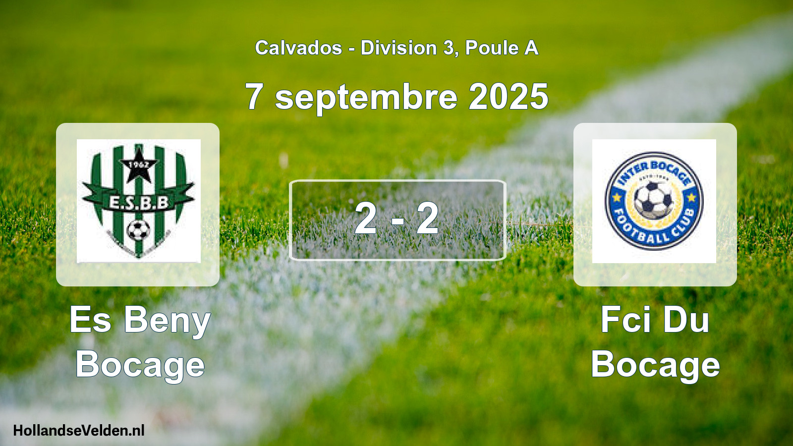 Total number of matches played: Es Beny Bocage - Fci Du Bocage 2 - 2 (7 September 2025)