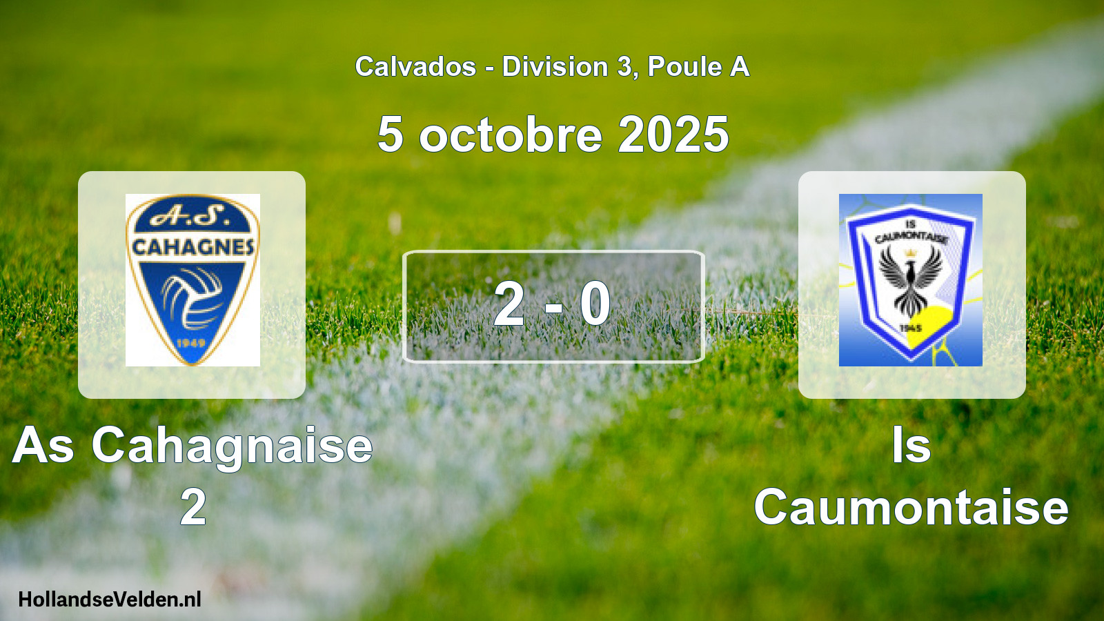 Gespeelde wedstrijd: As Cahagnaise 2 - Is Caumontaise 2 - 0 (5 octobre 2025)