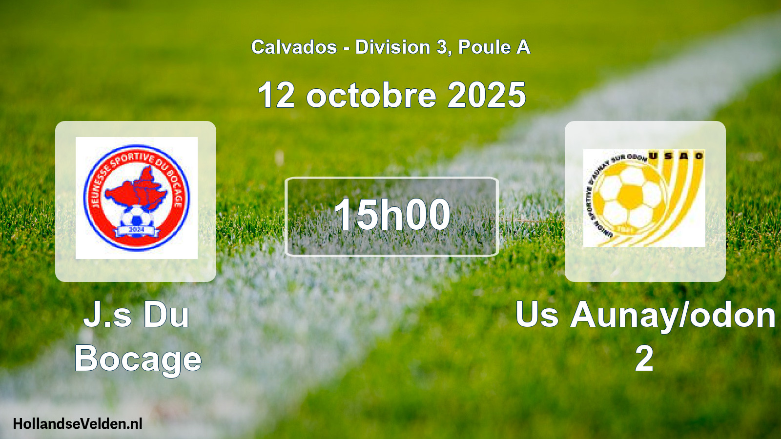 Geplande wedstrijd: J.s Du Bocage - Us Aunay/odon 2 (12 octobre 2025)