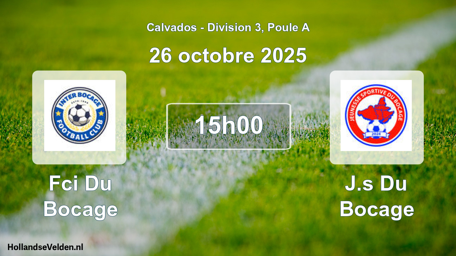 Geplande wedstrijd: Fci Du Bocage - J.s Du Bocage (26 octobre 2025)