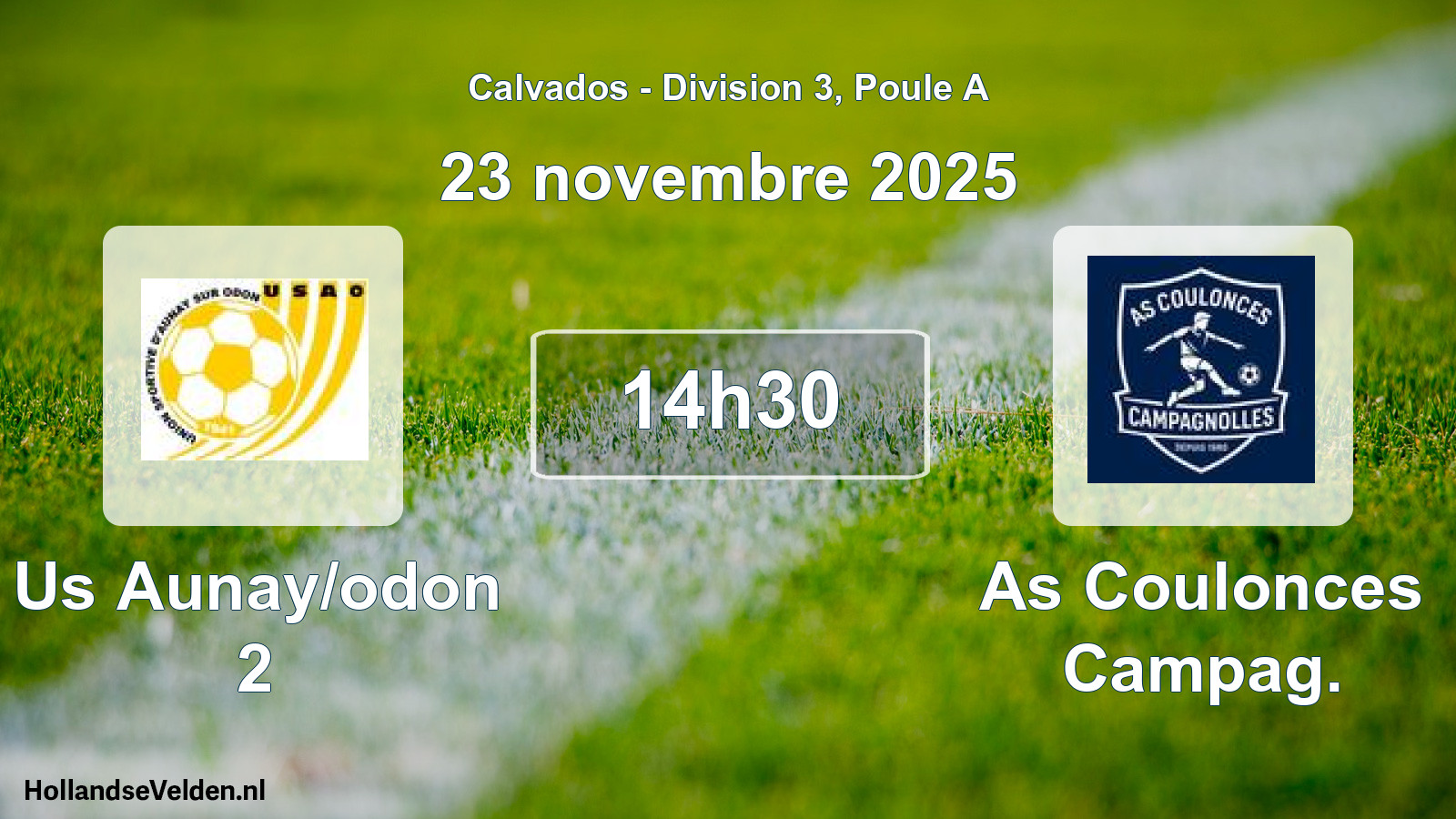 Geplande wedstrijd: Us Aunay/odon 2 - As Coulonces Campag. (23 november 2025)