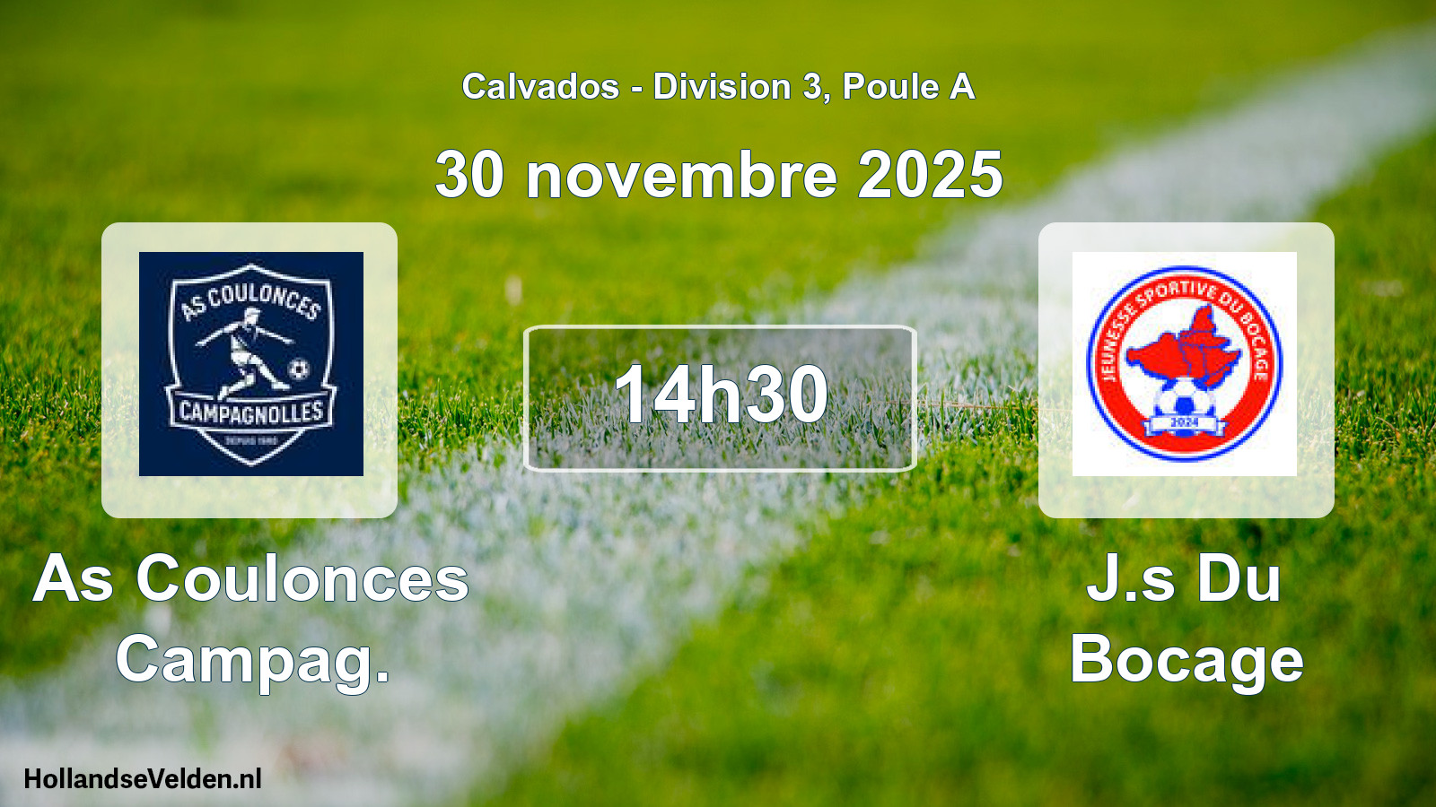 Geplande wedstrijd: As Coulonces Campag. - J.s Du Bocage (30 november 2025)
