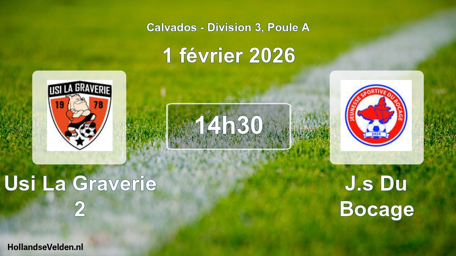 Scheduled Match: Usi La Graverie 2 - J.s Du Bocage (1 February 2026)