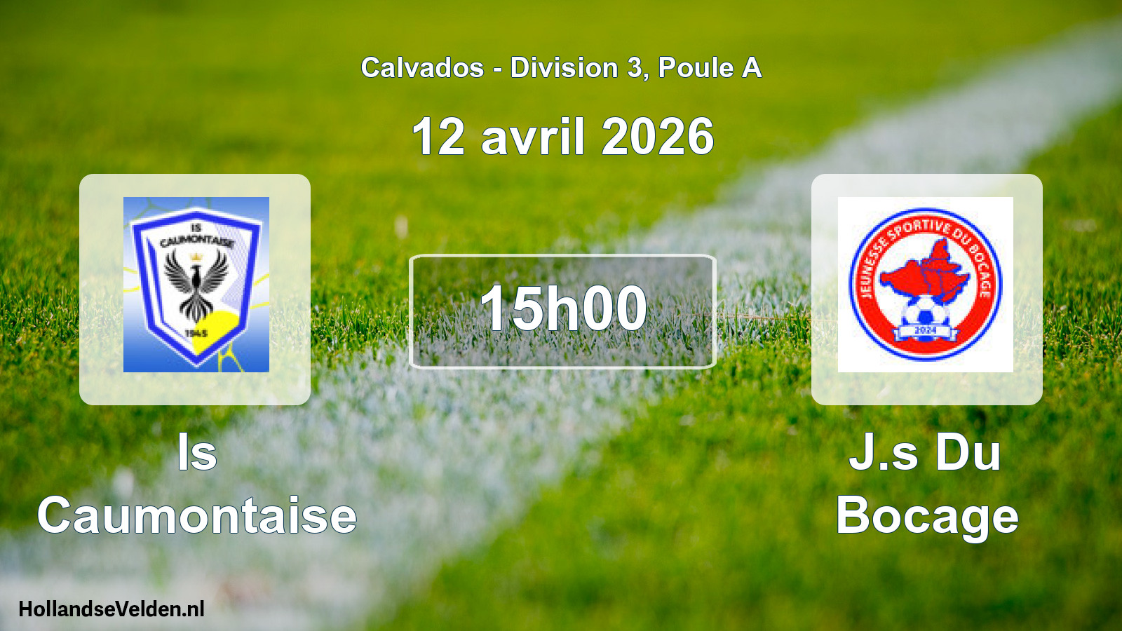 Geplande wedstrijd: Is Caumontaise - J.s Du Bocage (12 april 2026)