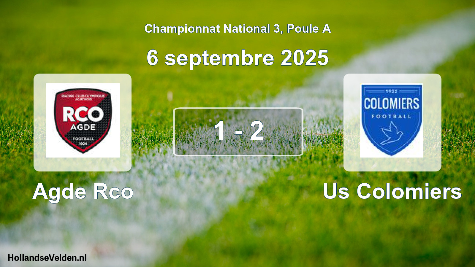 Total number of matches played: Agde Rco - Us Colomiers 1 - 2 (6 September 2025)
