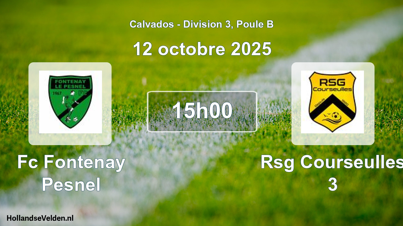 Geplande wedstrijd: Fc Fontenay Pesnel - Rsg Courseulles 3 (12 octobre 2025)