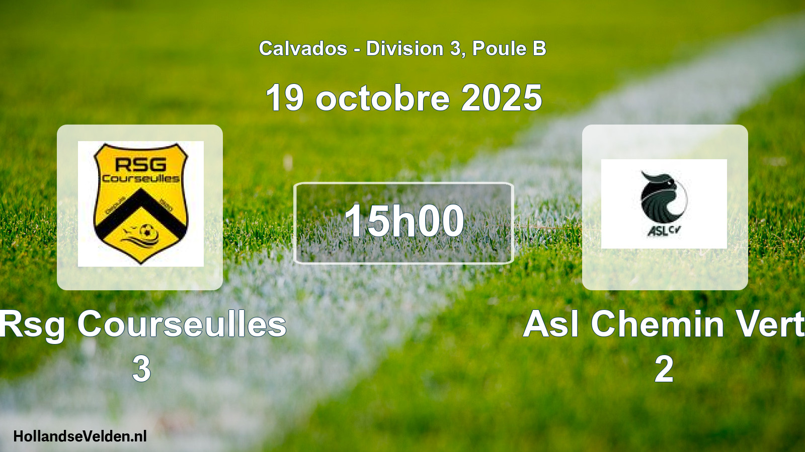 Geplande wedstrijd: Rsg Courseulles 3 - Asl Chemin Vert 2 (19 octobre 2025)