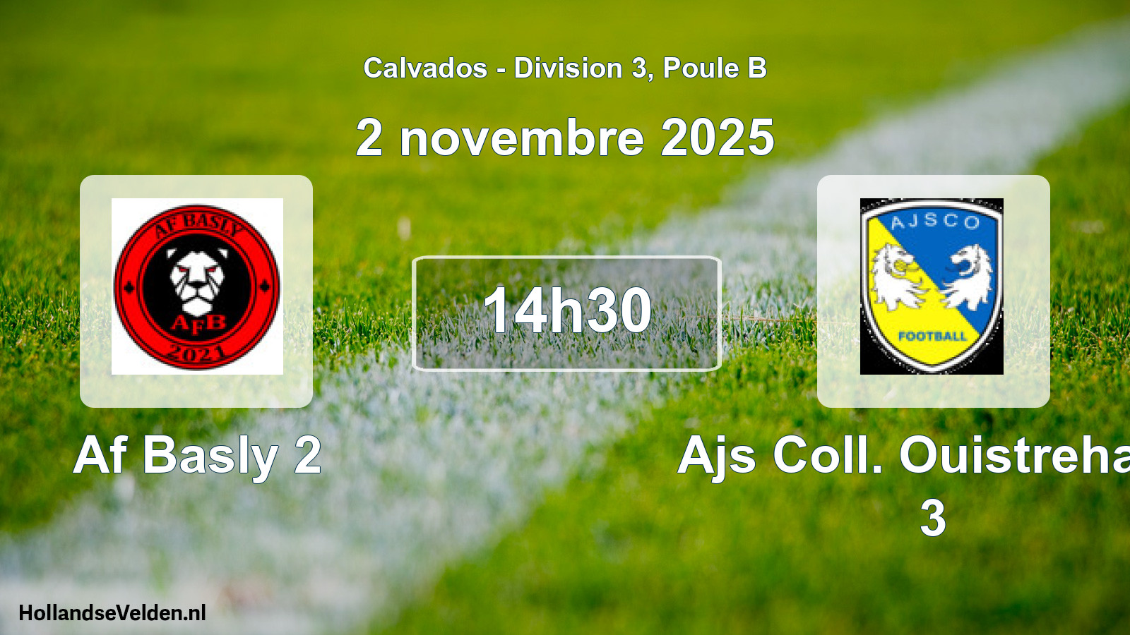 Geplande wedstrijd: Af Basly 2 - Ajs Coll. Ouistreham 3 (2 novembre 2025)