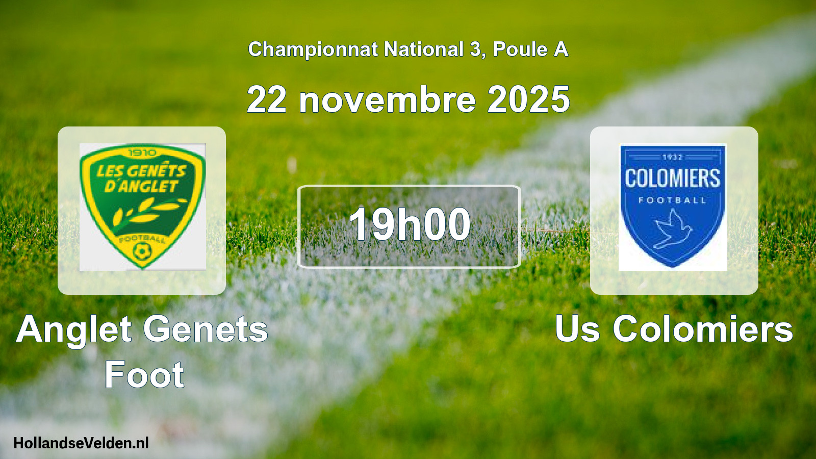 Geplande wedstrijd: Anglet Genets Foot - Us Colomiers (22 november 2025)