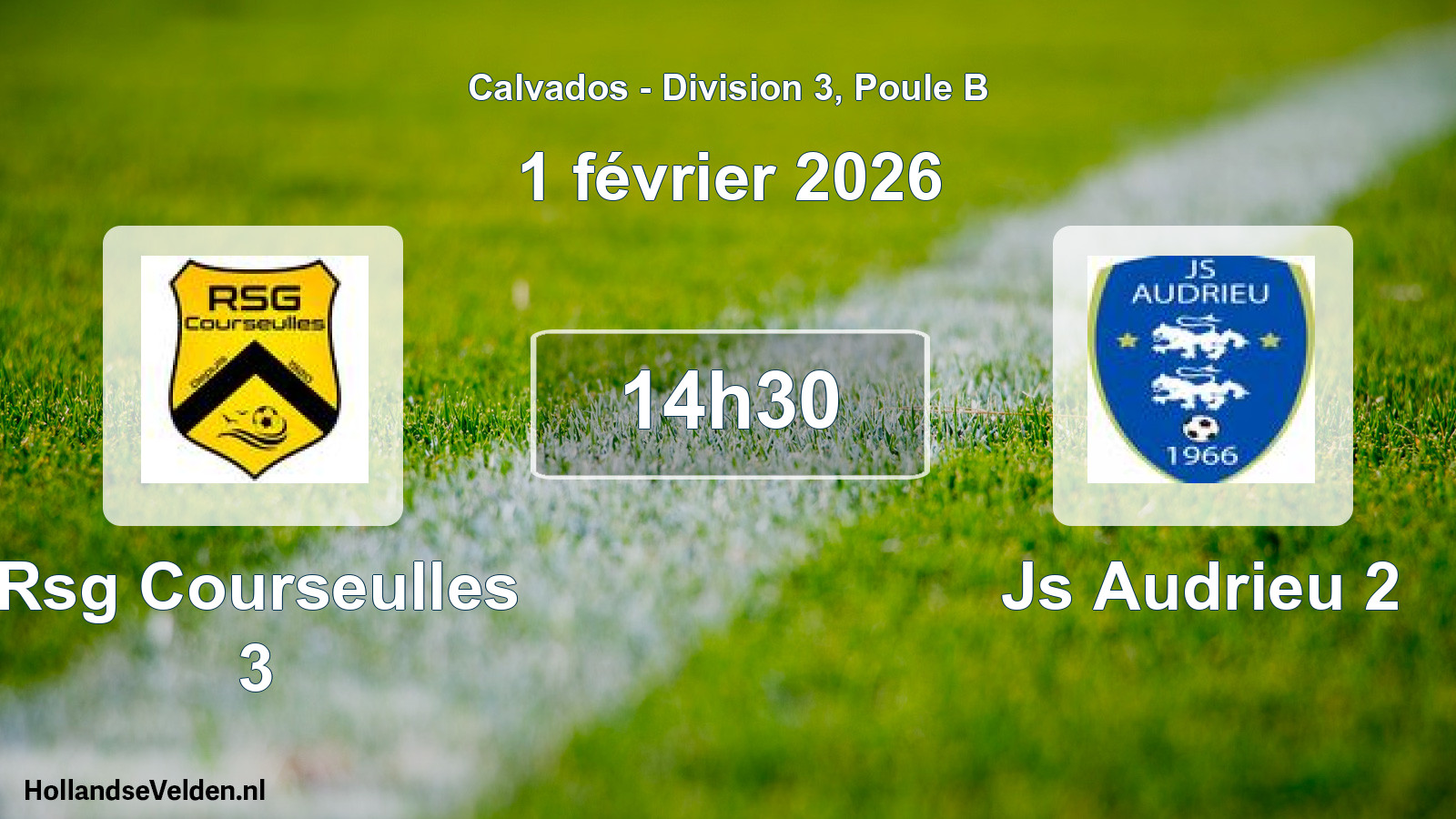 Geplande wedstrijd: Rsg Courseulles 3 - Js Audrieu 2 (1 février 2026)