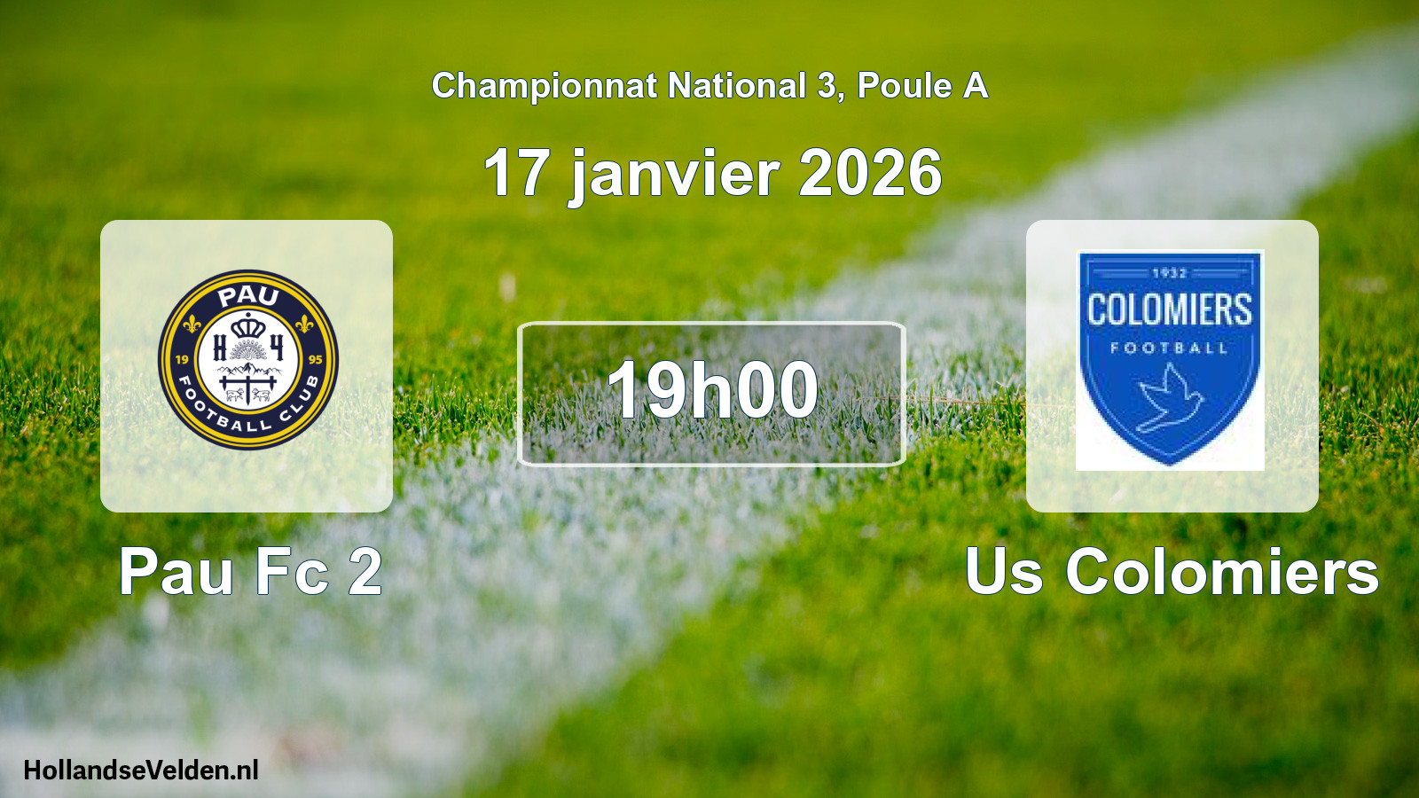 Scheduled Match: Pau Fc 2 - Us Colomiers (17 January 2026)
