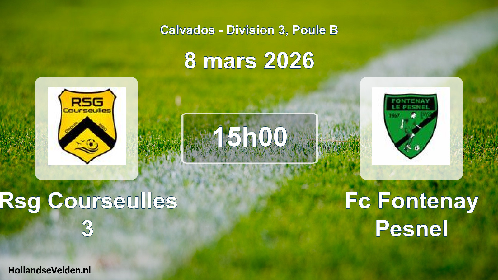 Geplande wedstrijd: Rsg Courseulles 3 - Fc Fontenay Pesnel (8 maart 2026)