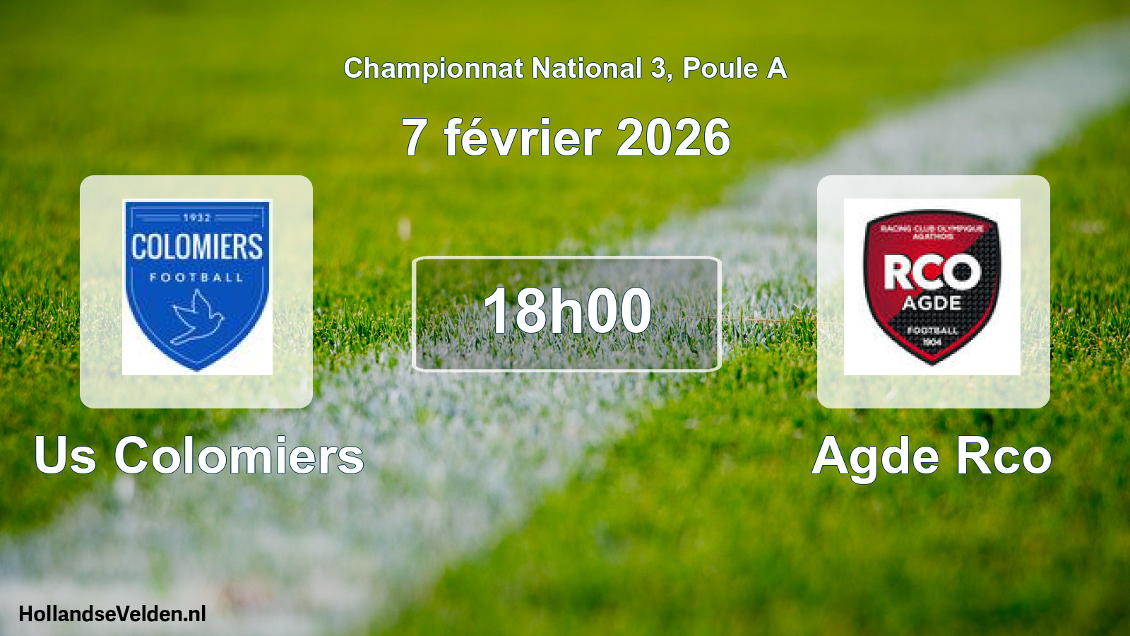 Geplande wedstrijd: Us Colomiers - Agde Rco (7 février 2026)