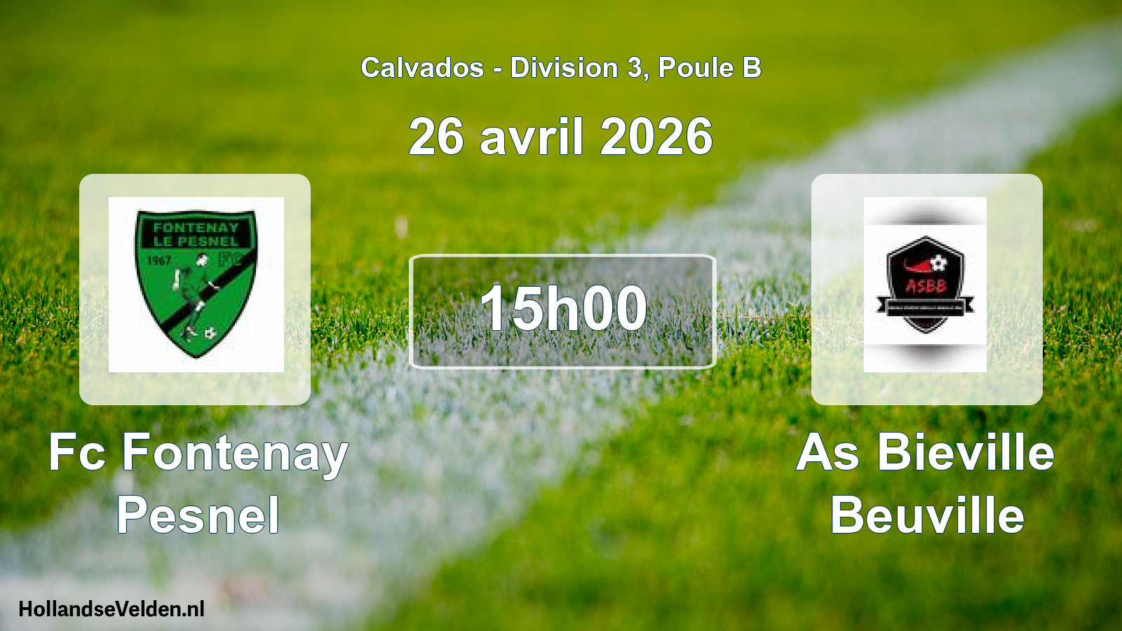 Scheduled Match: Fc Fontenay Pesnel - As Bieville Beuville (26 April 2026)