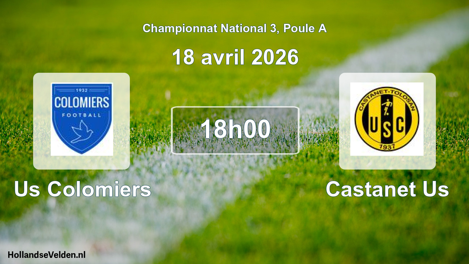 Geplande wedstrijd: Us Colomiers - Castanet Us (18 april 2026)
