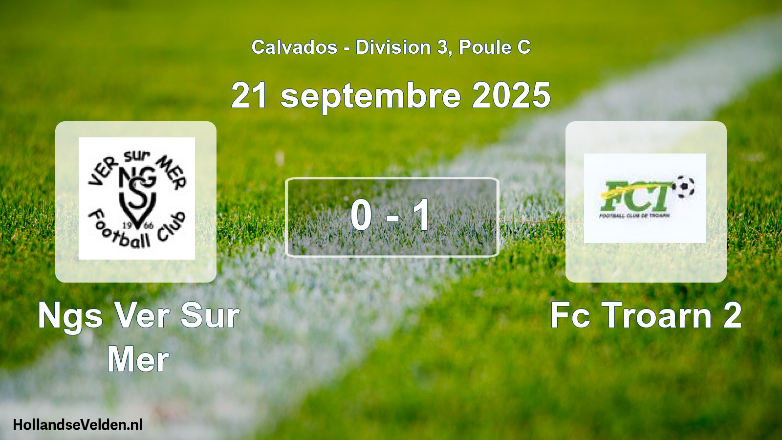 Total number of matches played: Ngs Ver Sur Mer - Fc Troarn 2 0 - 1 (21 September 2025)