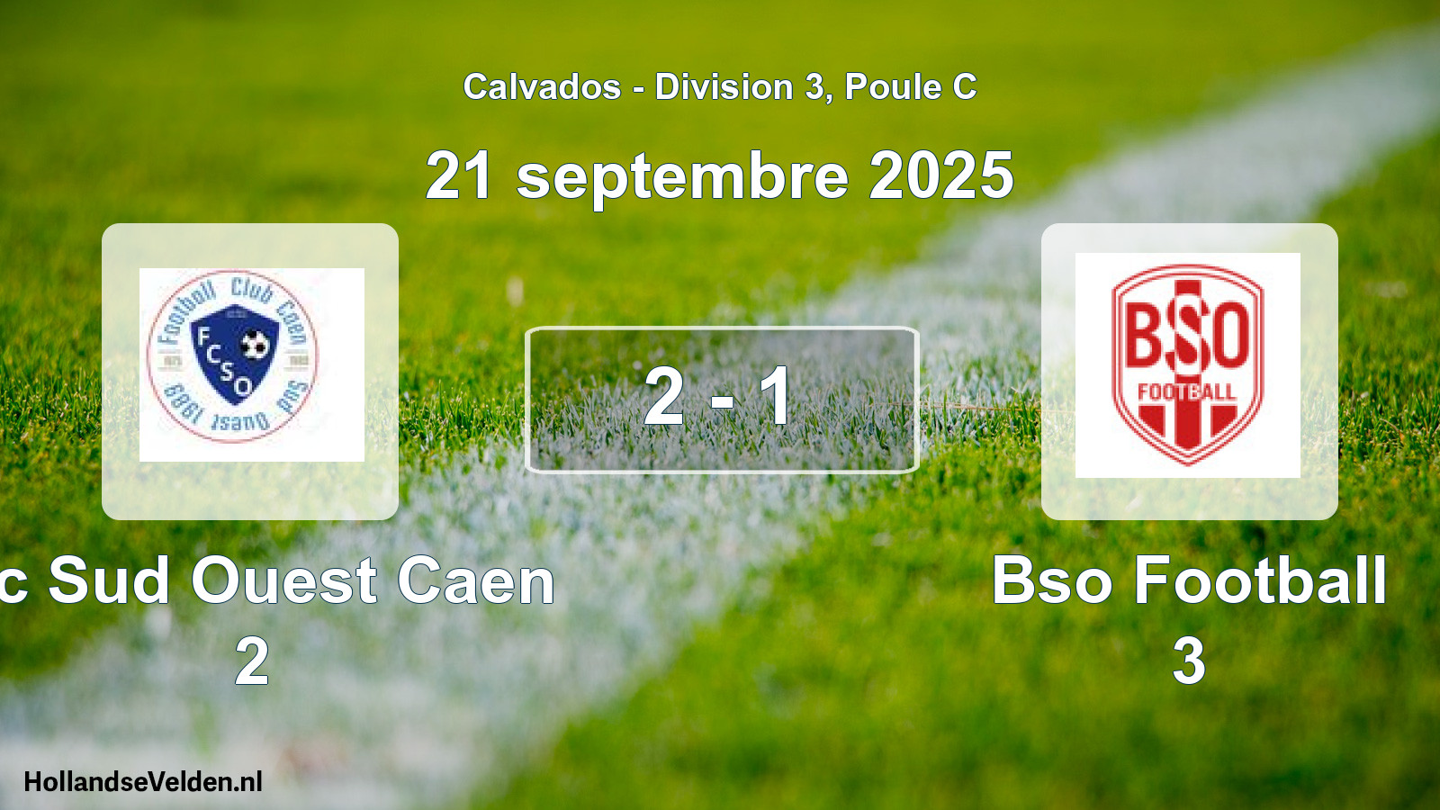 Total number of matches played: Fc Sud Ouest Caen 2 - Bso Football 3 2 - 1 (21 September 2025)
