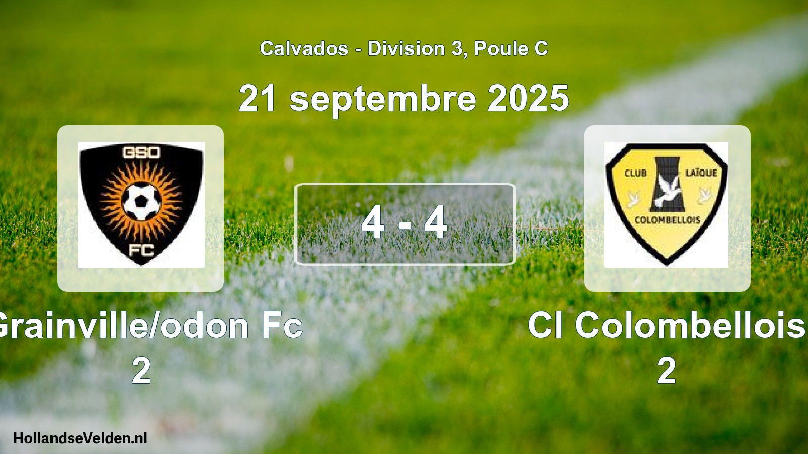 Gespeelde wedstrijd: Grainville/odon Fc 2 - Cl Colombellois 2 4 - 4 (21 september 2025)