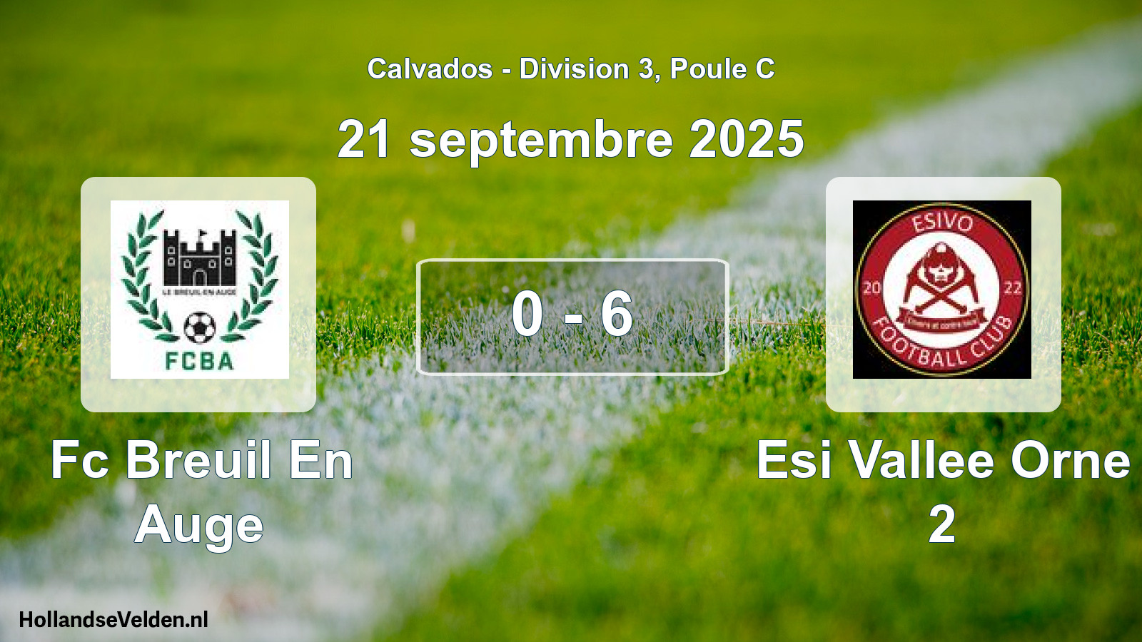 Total number of matches played: Fc Breuil En Auge - Esi Vallee Orne 2 0 - 6 (21 September 2025)