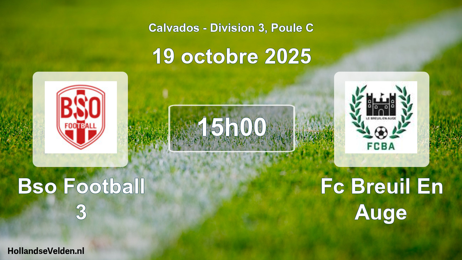 Scheduled Match: Bso Football 3 - Fc Breuil En Auge (19 October 2025)