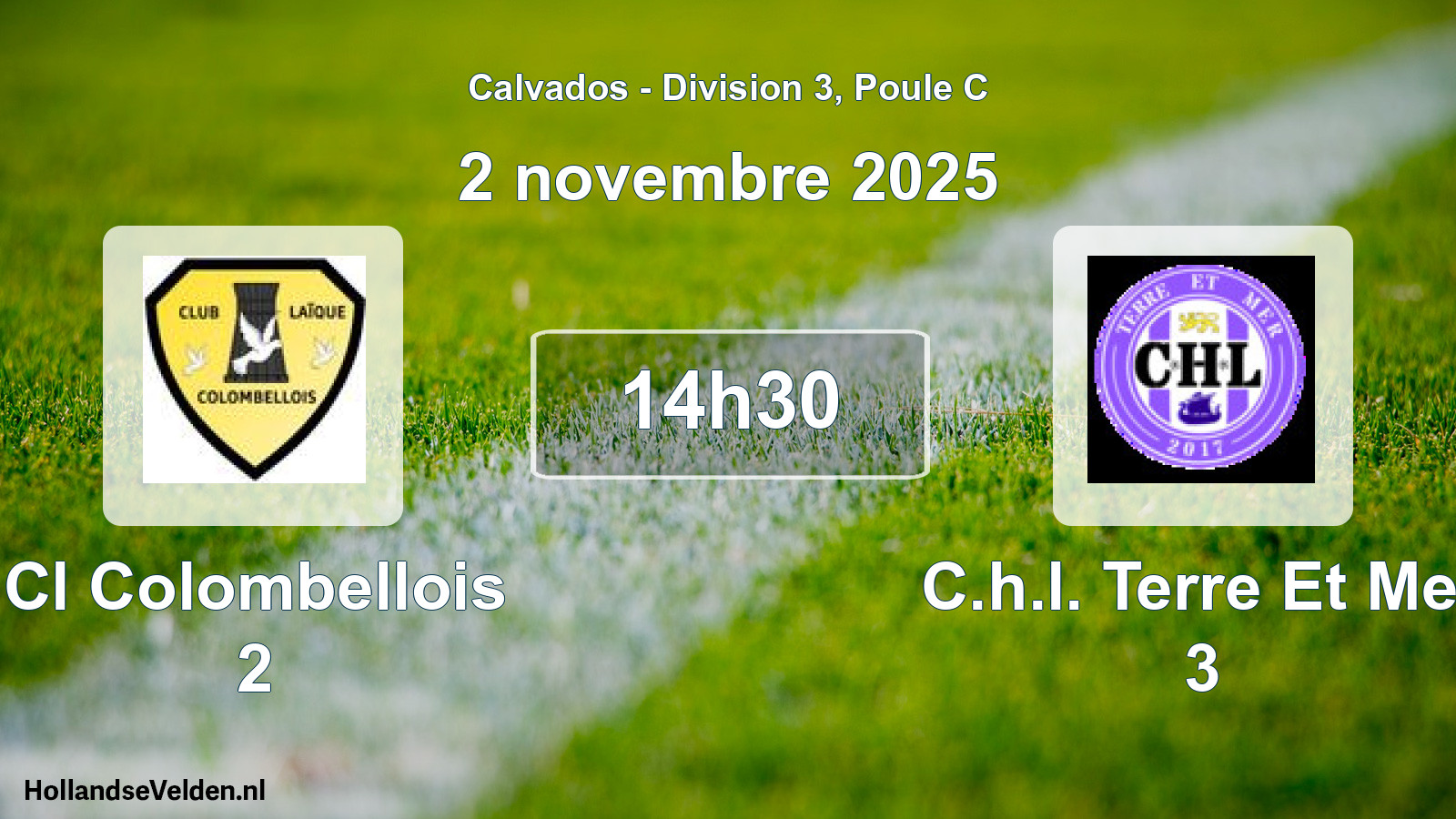 Geplande wedstrijd: Cl Colombellois 2 - C.h.l. Terre Et Mer 3 (2 novembre 2025)