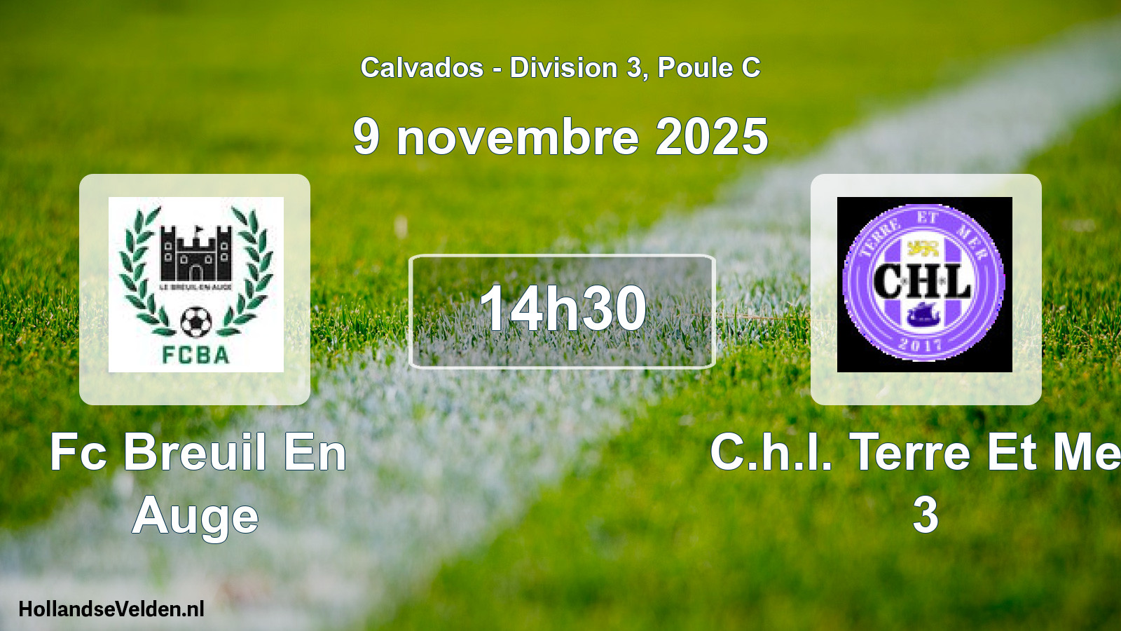 Geplande wedstrijd: Fc Breuil En Auge - C.h.l. Terre Et Mer 3 (9 novembre 2025)