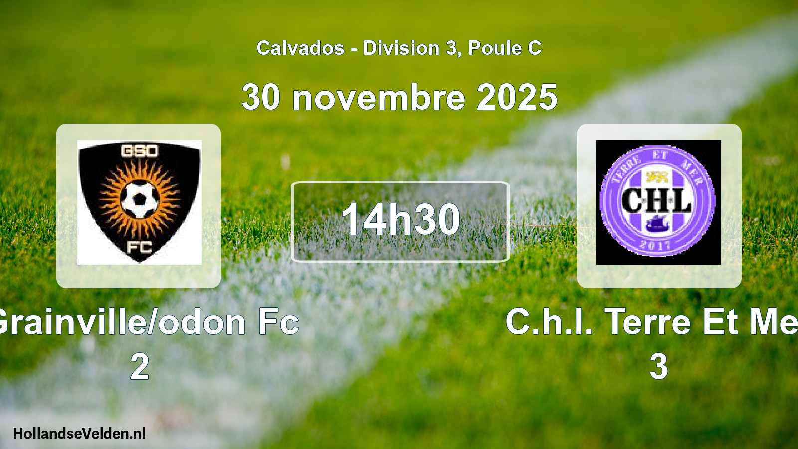Geplande wedstrijd: Grainville/odon Fc 2 - C.h.l. Terre Et Mer 3 (30 novembre 2025)