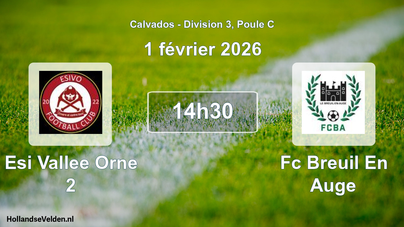 Scheduled Match: Esi Vallee Orne 2 - Fc Breuil En Auge (1 February 2026)
