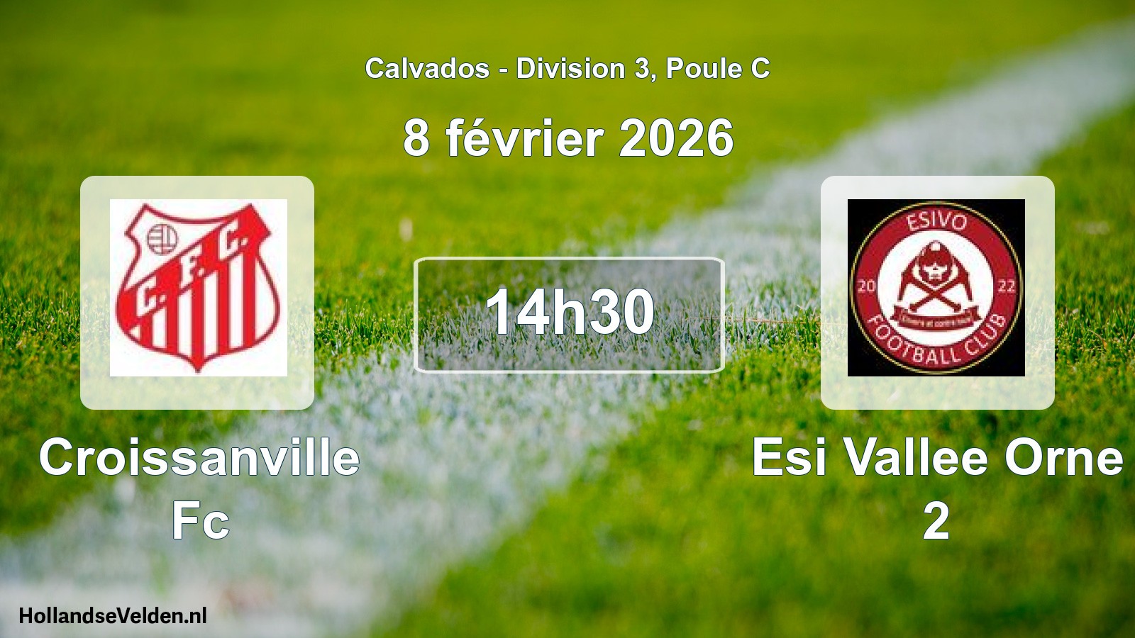Geplande wedstrijd: Croissanville Fc - Esi Vallee Orne 2 (8 février 2026)