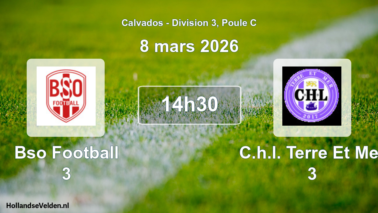 Geplande wedstrijd: Bso Football 3 - C.h.l. Terre Et Mer 3 (8 mars 2026)
