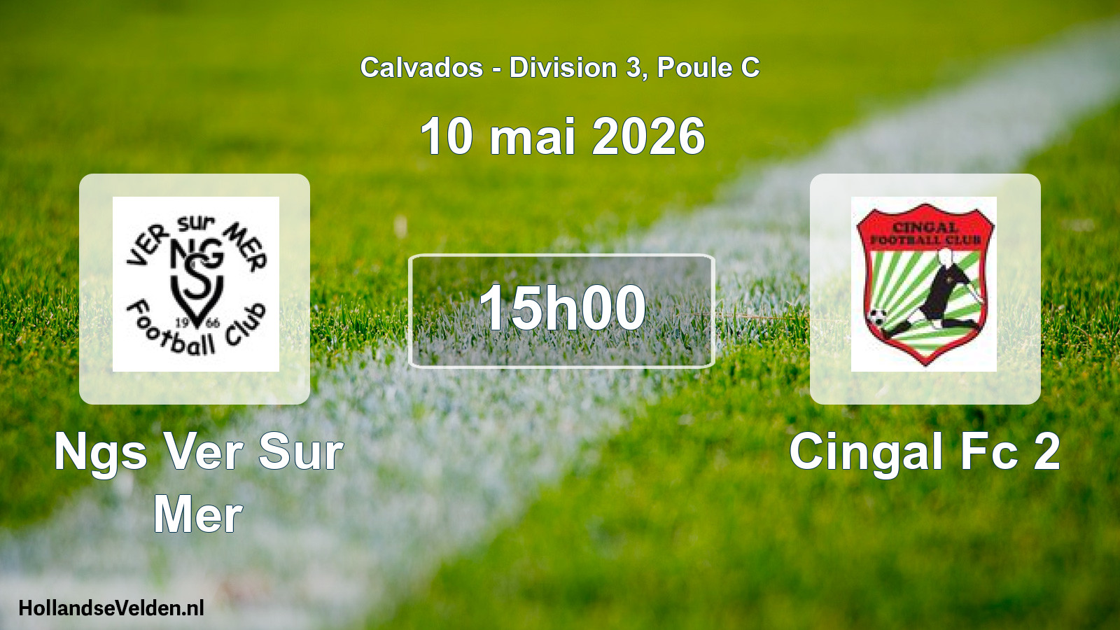 Geplande wedstrijd: Ngs Ver Sur Mer - Cingal Fc 2 (10 mai 2026)
