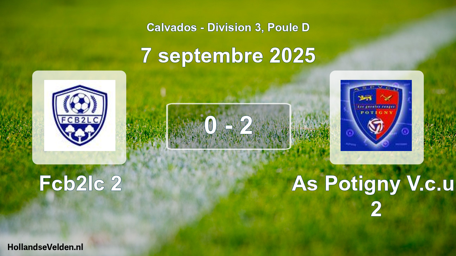 Gespeelde wedstrijd: Fcb2lc 2 - As Potigny V.c.u. 2 0 - 2 (7 septembre 2025)